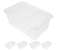 Kichvoe 5pcs Transparent Reptile Feeding Box with Ventilation Easy-clean Plastic Breeding Container for Lizards Spiders Frogs Snails Turtle Habitat and Hatching Aquarium