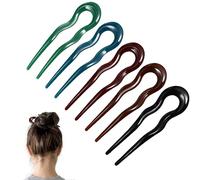 Kichvoe 5pcs Wax Hair Stick Resin U-shaped Hairpins Hair Chopstick Women Headbands