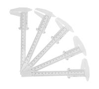 Kichvoe 5pcs White Plastic Vernier Calipers Set Lightweight Mini Pocket Measuring Callipers for Students Lab Experiments Art and Home Improvement Tools
