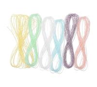 Kichvoe 6 Rolls Polyester Embroidery Thread Kit with Glitter Effect, Convenient Sewing Supplies for Handcraft and Embroidery Clubs, for Bracelet Making and Cross Stitch Projects