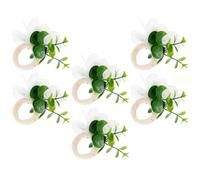 Kichvoe 6pcs Artificial Peach Blossom Napkin Rings Table Napkin Decors Flower Shaped Lightweight Sturdy Plastic Silk Cotton Elegant Chic Stylish Home Mother's Day