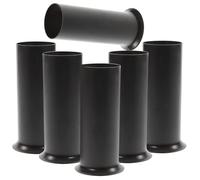 Kichvoe 6pcs Black Metal Candle Flanging Sleeves for Chandelier Lamp Bases 30x80mm Candelabra Base Covers Light Bulb Socket Protectors for European Crystal Chandeliers