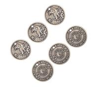 Kichvoe 6pcs Brass Zodiac Tiger Hanging Pendants Retro DIY Coin Keychain Ornaments for Home Décor and Craft Accessories