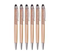 Kichvoe 6pcs Crystal Stylus Pens for Mobile Phone and Touchscreen Tablet, Smooth Writing Ballpoint Pens with Plastic Material, Does Not Scratch Screen, Suitable for Use in Diary or Book