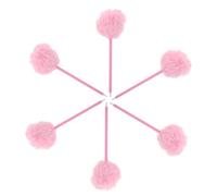 Kichvoe 6pcs Fluffy Pom Pom Ballpoint Pens with Comfortable Grip and Plush Material, Cute Kawaii Stationery Set for Back to School and Party Supplies, and Students