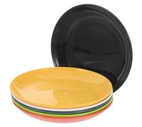 Kichvoe 6pcs Reusable Small Plates Set 19.8cm, Lightweight Food-Grade Pp Dinner Plates for Home and Restaurant, Multi-Color Assorted Snack and Salad Trays