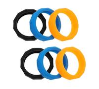 Kichvoe 6pcs Silicone Microphone Anti-slip Ring Mic Silicone Non-slip Holder Stand Black Orange Navy Easy to Use Anti-drop Protection for Stage Performance