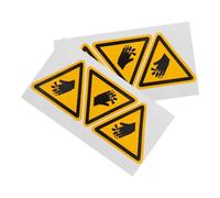 Kichvoe 6pcs Waterproof Industrial Warning Labels for Machinery Hand Injury Prevention, 80mm Equilateral Adhesive Safety Stickers Precautionary Symbols for Workplace Safety