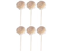 Kichvoe 6pcs White Faux Flower Reed Diffuser Sticks Set for Aromatherapy Oil Diffuser, Replaceable Decorative Aroma Sticks for Home, Wedding, Office Fragrance