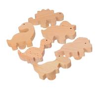 Kichvoe 6pcs Wooden Dinosaur Drawer Pulls for Nursery Dresser Knobs with Screws, Animal Cabinet Handles Set Including Large Carnivorous Dinosaur Triceratops Stegosaurus, Room Decor