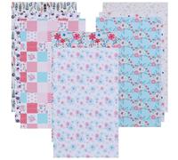 Kichvoe 8pcs Pu Leather Sheets with Flower Print Pattern, Assorted Colour Craft Material, Not Easy to Fade Or Wrinkle, for Craft Making and Decorative Projects