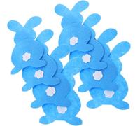 Kichvoe 8pcs Rabbit Shaped Easter Cutlery Holders Made of Non-woven Fabric for Storage Silverware and Creating Easter Atmosphere Blue Animal Design