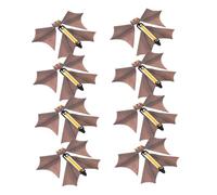 Kichvoe 8pcs Wind-up Flying Bat Toys Halloween Props for Fun Pranks Scary Bat Decorations for Parties and Shows Light Brown Decompression Toys