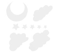 Kichvoe Acrylic Cloud Mirror Wall Decal Stickers with Star and Moon Shapes, Silver Self-Adhesive Wall Decor for Surfaces in Bedroom and Living Areas