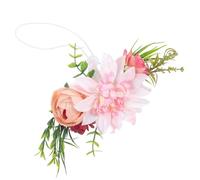 Kichvoe Adjustable Dog Wreath with Fresh Natural Fiber Flowers, Dual Function Pet Headwear for Puppy, Suitable for Wedding and Special Occasions, European and American Style Collar
