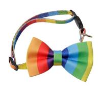 Kichvoe Adjustable Rainbow Bowknot Pet Collar for Small Cats and Dogs Cute Multi-color Bow Tie Cat and Puppy Collar Soft Lightweight for Everyday Wear