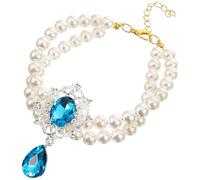 Kichvoe Adjustable Wear-resistant Plastic Pearl Style Pet Necklace Collar for Cats and Pets Delicate Elegant Design Suitable for Birthdays and Parties Assorted Colour Accessories