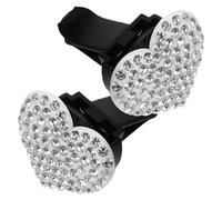 Kichvoe Air Freshener and Pp Material 2pcs Car Vent Clips Heart-shaped with Rhinestone Perfume Dispensing and Secure Attachment, and Romantic Car Decorations for Women