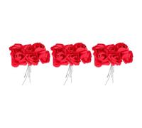 Kichvoe Artificial Flowers Bouquet Lovely Tiny Flowers 144pcs Red Mini with Paper and Iron Wire Material for Graduation Time for Nail Arts and Album Frame Decor