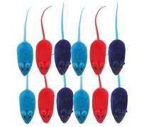 Kichvoe Artificial Mouse Interactive Mice Vinyl and Flocking 20pcs Cat with Squeaky Sound, Safe and Sturdy Random Color for Pet Kittens at Home or Party Decor