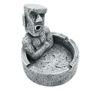 Kichvoe Ashtray Moai Stone Resin Easy to Carry and Move, Cigarette Ashtray Retro with Mysterious Vintage Style for Home and Office Ornament for Family and Restaurant