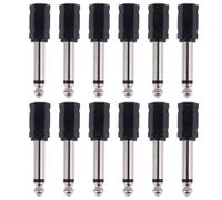 Kichvoe Audio Adapter Connector 12pcs Mono Plug to 3.5mm Mono Jack 6.35mm Alloy and Material, for Electronic Drum and Audio Devices