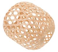 Kichvoe Bamboo Woven Lampshade and Easy Installation Pendant Lamp Shade with Soft Light Diffusion Retro Artistic Design Beige Decorative Hanging Lamp Shade for Bedrooms and Restaurants
