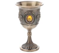 Kichvoe Bronze Zinc Alloy Wine Goblet Stem, Russian Palace Style Metal Whisky Drinking Cup for Home Bar, Decorative Cocktail Martini Chalice for Party Use