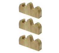 Kichvoe Calligraphy Brush Pen Rack 3Pcs Bamboo Brush Holder Mountain Shape for Japanese Calligraphy and Storage