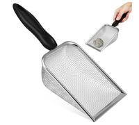 Kichvoe Cat Litter Scoop Stainless Steel Litter Sifter with Ergonomic Handle Fine Mesh Holes for Efficient Filtering Convenient Storage