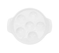 Kichvoe Ceramic Escargot Baking Dish French Style Dual Handles with Unique Compartments Groove Design White for Family Gatherings and Restaurant