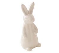 Kichvoe Ceramic Large White Rabbit Ornament Standing Bunny Figurine for Home Table Scene Layout and Festive Holiday Decor