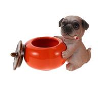 Kichvoe Ceramic Persimmon Ashtray with Lid Small Brown Decorative Storage Jar for Living Room Indoor Use Novelty Smoke Container Home Accent