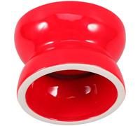 Kichvoe Ceramic Pet Feeding Bowl Raised Feet, Slanted Small Red Dog Feeder, Non-skid Elevated Pet Food Dish for Cats and Dogs