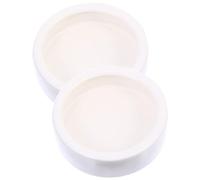 Kichvoe Ceramic Reptile Food and Water Bowl Set 2pcs Large round Non-escape Pet Feeder for Bearded Dragon, Tortoise, Gecko and Lizard Terrarium Accessories