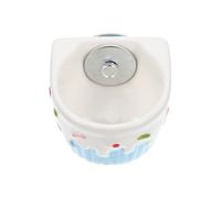 Kichvoe Ceramic Small Hanging Food Bowl for Hamsters Squirrels Hedgehogs Sugar Gliders with Anti-spill Design Blue Cake Shape Pet Feeding Container for Small Animals