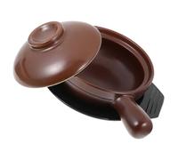 Kichvoe Ceramic Soup Cooking Pot with Handle 19cm Small Stewing Pot High Temperature Resistant Lithium Ceramic Stockpot with Tray Multi-Functional Kitchen Essential for Stove Cooking