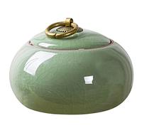 Kichvoe Ceramic Tea Storage Jar with Lid Vintage Kitchen Canister for Loose Leaf Tea Decorative Ceramic Container to Keep Flavors Fresh for Home Use