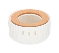 Kichvoe Ceramic Teapot Warmer Non-slip Bottom and Heating Function, Elegant White Teapot Holder Wood Base, for Household Tea Light Heating