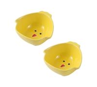 Kichvoe Chicken Design Feeders for Daily Feeding Use Washable and Convenient 2pcs Ceramic Larger Capacity Pet Feeding Containers for Canary and Cockatiel Suitable to Be Placed in The