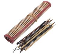 Kichvoe Chinese Calligraphy Brush Set Wood Grip for Beginners and Students | Fine Tip Painting Brush Set, Multi-purpose for Calligraphy and Drawing Practice, Traditional Craft Use