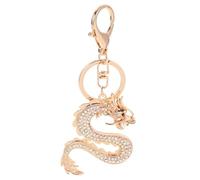 Kichvoe Chinese Dragon Keychains, 2024 Rhinestone Crystal Dragon Keyrings Diamond Zodiac Dragon Keyrings Year of The Dragon Auspicious Charm Pendants for Car Handbag Backpack Purse White