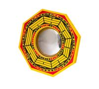 Kichvoe Chinese Style Bagua Mirror Temple Decor for Home Feng Shui | Glass and Wood Build, Retro Hanging Accent, Altar Shelf Display, Meaningful Gift Choice