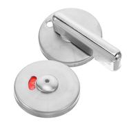 Kichvoe Commercial Bathroom Partition Lock with Privacy Indicator, 304 Stainless Steel Vacant/Occupied Door Lock Bolt, Silver Finish with Large Handle for Public Toilet Cubicles