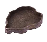 Kichvoe Compact Coffee Resin Pet Feeding Basin for Reptiles and Small Reptiles, Practical Fresh and Green Food Water Bowl Suitable for Spider and Tortoise Breeding