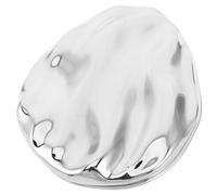 Kichvoe Compact Metal Sliding Tin Container with Seashell Texture, 3g Flip Top Balm Case in Shiny Silver Finish, Portable Solid Perfume Jar for On-the-go Use and DIY Fragrance Storage