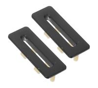 Kichvoe Copper Basin Overflow Cover Rectangular Sink Overflow Cover Matte Black 2Pcs Replacement for Bathroom Vanity and Bathtub Drain