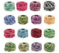 Kichvoe Cotton Cross Stitch Thread Set 16 Spools Mixed Colors for Eco-Friendly Embroidery and DIY Craft Projects
