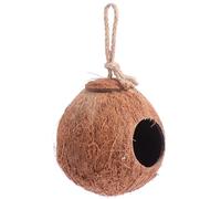 Kichvoe Creative Natural Coconut Shell Bird Nest with Hanging Rope Parrot Breeding House and Wild Bird Feeder Eco-friendly Outdoor Birdhouse for Garden Balcony Patio Decor and Pet