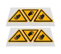 Kichvoe Cut Hand Safety Warning Stickers for Industrial Machinery 6Pcs Waterproof Adhesive Labels with Precautionary Symbols for Electrical Equipment Use in Manufacturing Facilities